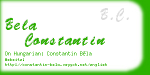 bela constantin business card